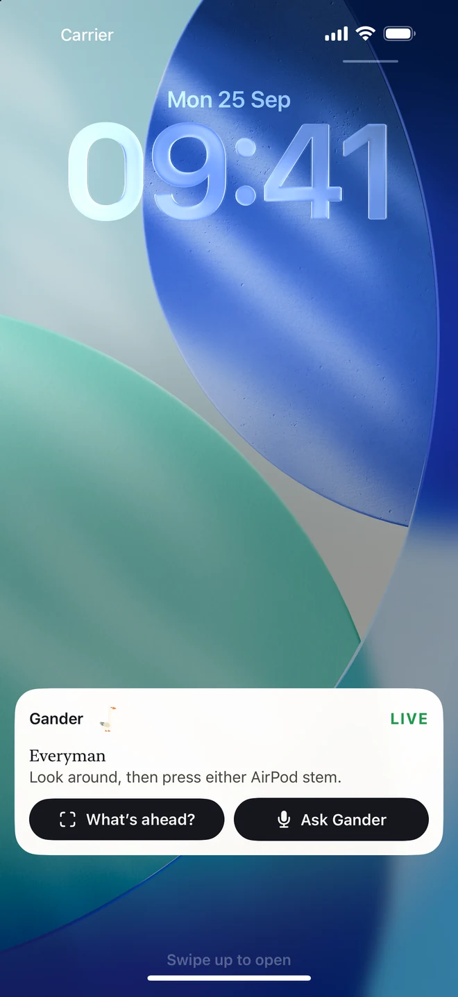 Gander’s Lock Screen Live Activity with AirPods controls
